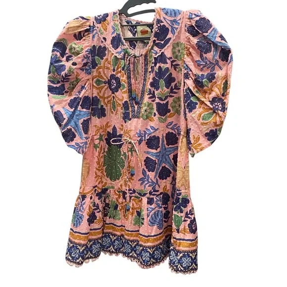 FARM Rio Seashell Tapestry Pink Mini Dress - Picture 2 of 8